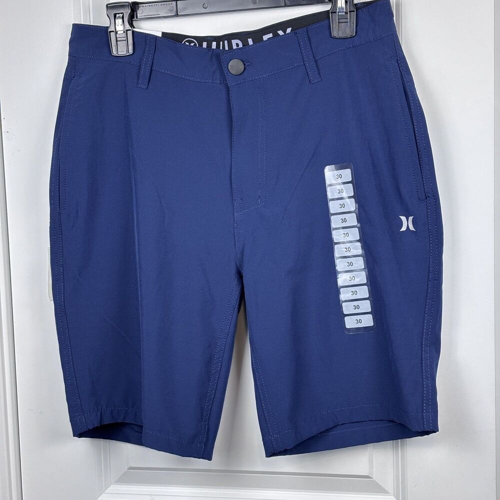 Hurley Men's Hybrid Walking Shorts Quick Dry Navy  30 Casual Stretch Summer Golf